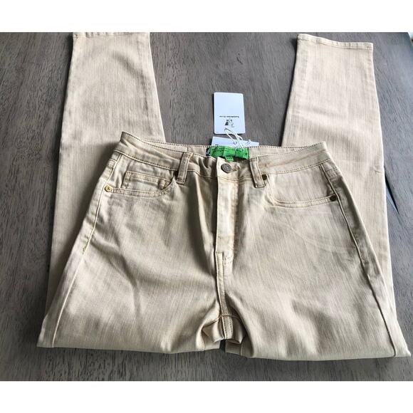 Free People x Sandrine Rose Straight Leg Jeans in Sunflower - 26 - Picture 4 of 9